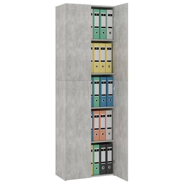 Toimistokaappi betoninharmaa 60x32x190 cm tekninen puu - Toimistokaappi - Toimistokaapit - Home & Living