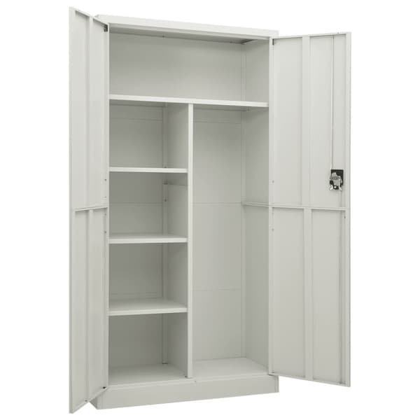 Skab med lås 90x40x180 cm stål lysegrå - Skab - Skabe - Home & Living