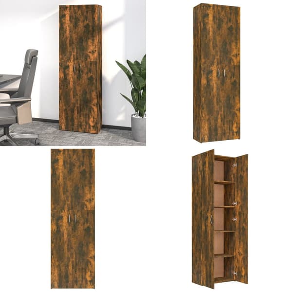Kontorskab 60x32x190 cm konstrueret træ røget egetræ - Kontorskab - Kontorskabe - Home & Living