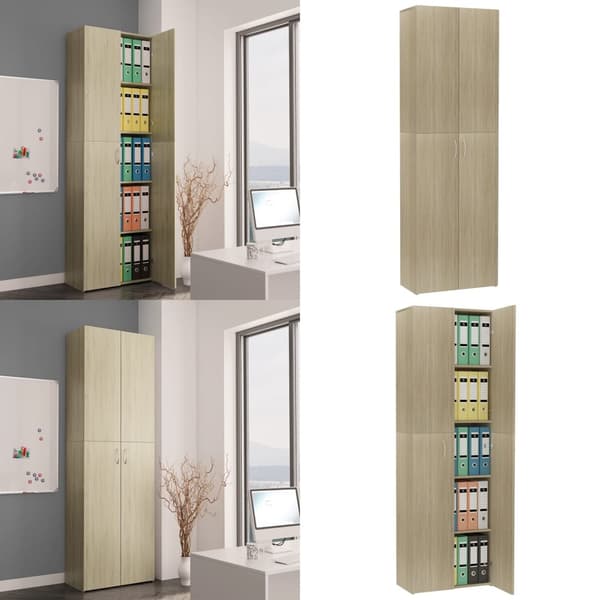 Kontorskab 60x32x190 cm konstrueret træ sonoma-eg - Kontorskab - Kontorskabe - Home & Living