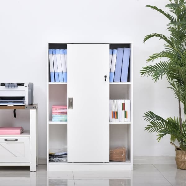 Rootz Låsbart arkivskåp - Säker förvaring - Dokumenthantering - E1-spånskiva av hög kvalitet - 80W x 40D x 120H cm - Vit