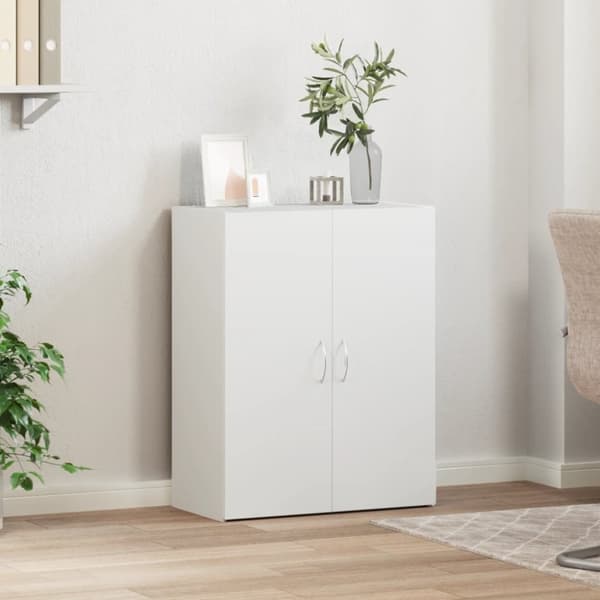 vidaXL arkivskab 60x32x77,5 cm konstrueret træ hvid