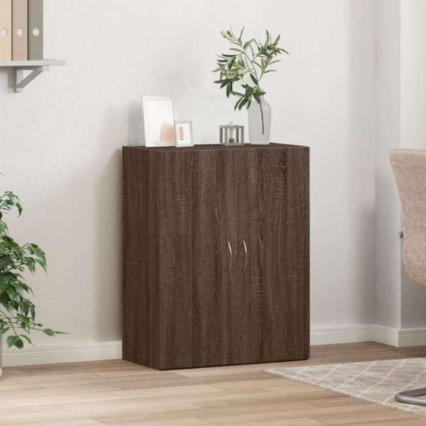 vidaXL arkivskab 60x32x77,5 cm konstrueret træ brun egetræ