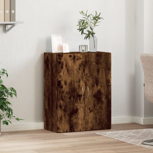 vidaXL Arkivskap røkt eik 60x32x77,5 cm konstruert tre