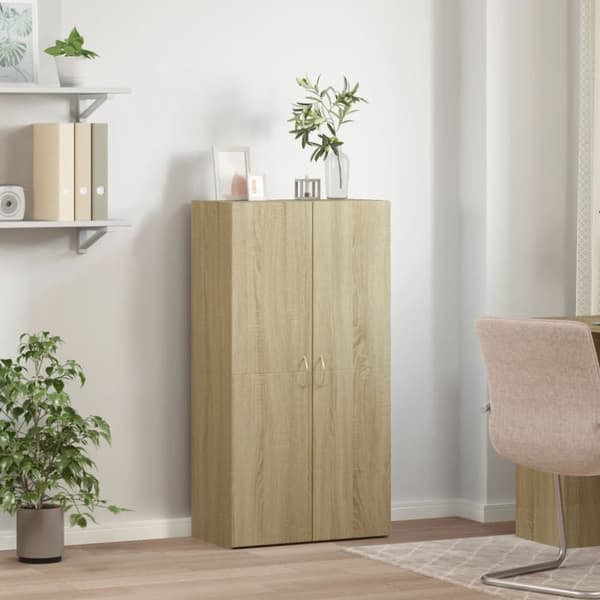 vidaXL Dokumentskåp sonoma-ek 60x32x115 cm konstruerat trä