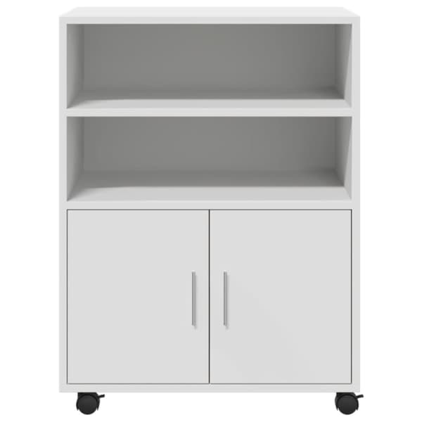 vidaXL Skåp med hjul vit 60x48x81 cm konstruerat trä