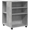 Miniatyrbilde 3 av 10: vidaXL Sidebord med hjul betonggrå 55x60x78 cm konstruert tre