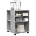 Miniatyrbilde 4 av 10: vidaXL Sidebord med hjul betonggrå 55x60x78 cm konstruert tre