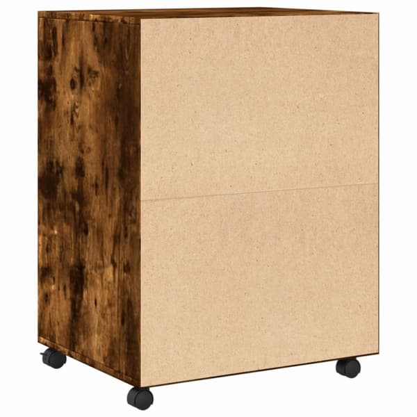 vidaXL Rulleskap røkt eik 60x48x81 cm konstruert tre