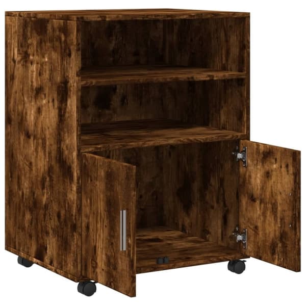 vidaXL Rulleskap røkt eik 60x48x81 cm konstruert tre