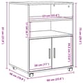 Miniatyrbillede 11 af 11: vidaXL rullebord 60x48x81 cm konstrueret træ gammelt trælook