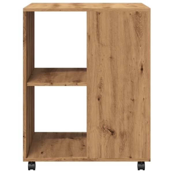 vidaXL sidebord med hjul 55x60x78 cm konstrueret træ egetræslook