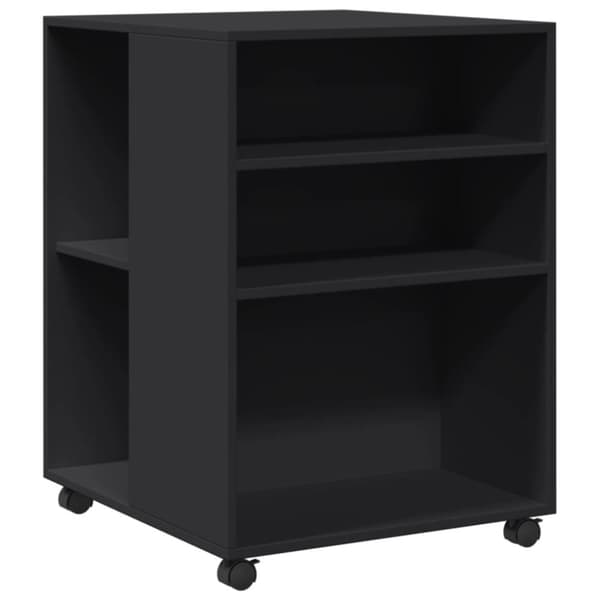 vidaXL sidebord med hjul 55x60x78 cm konstrueret træ sort