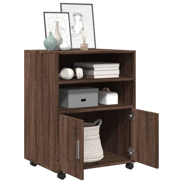 vidaXL rullebord 60x48x81 cm konstrueret træ brun egetræsfarve