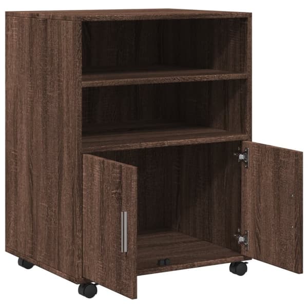 vidaXL rullebord 60x48x81 cm konstrueret træ brun egetræsfarve