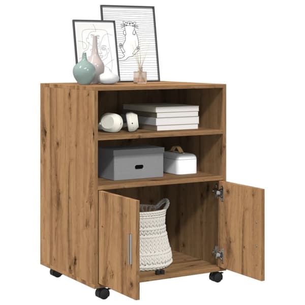 vidaXL rullebord 60x48x81 cm konstrueret træ egetræsfarve