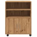 Miniatyrbillede 5 af 11: vidaXL rullebord 60x48x81 cm konstrueret træ egetræsfarve