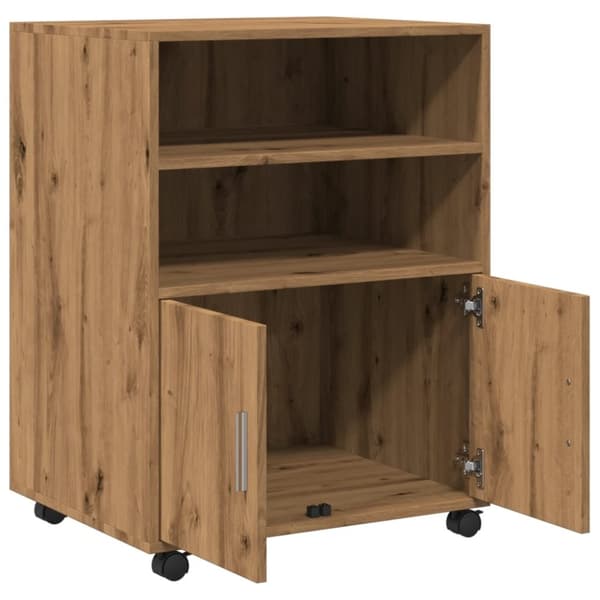 vidaXL rullebord 60x48x81 cm konstrueret træ egetræsfarve