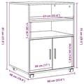 Miniatyrbillede 11 af 11: vidaXL rullebord 60x48x81 cm konstrueret træ egetræsfarve