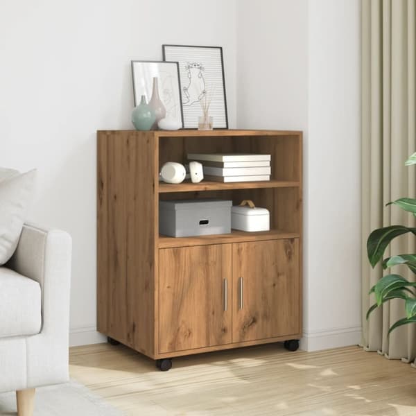 vidaXL rullebord 60x48x81 cm konstrueret træ egetræsfarve