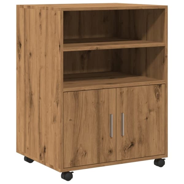vidaXL rullebord 60x48x81 cm konstrueret træ egetræsfarve