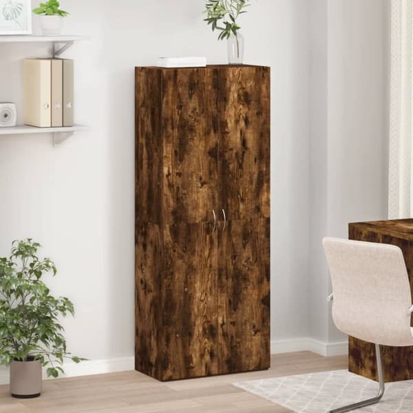 vidaXL Arkivskap røkt eik 60x32x153 cm konstruert tre