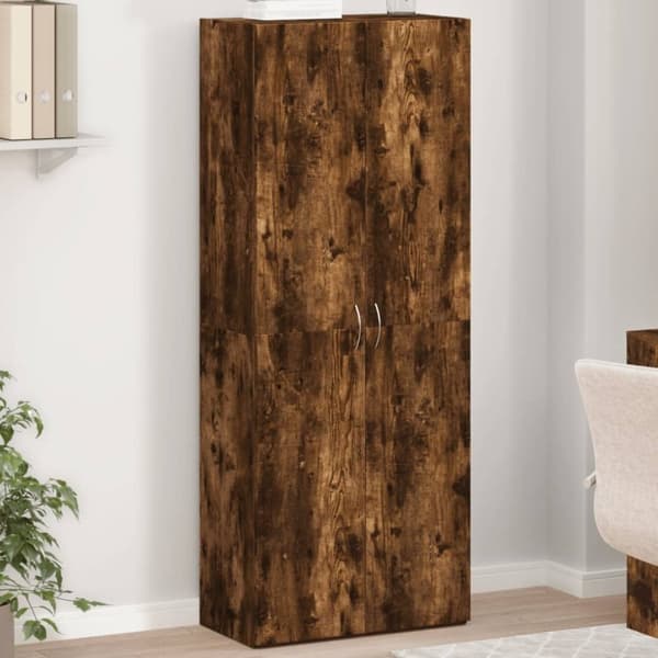 vidaXL Arkivskap røkt eik 60x32x153 cm konstruert tre