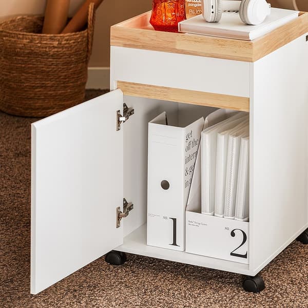SoBuy Arkivskab Printer Stand Mobilt Arkivskab Sidebord ASK03-W