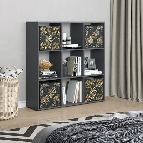 Vicco Nove kubförvaringsenhet, svart, 104 x 108 cm med 4 opt.1 fällbara lådor