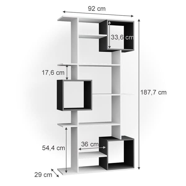 Vicco kubförvaring Cube, vit/antracit, 92 x 187,7 cm