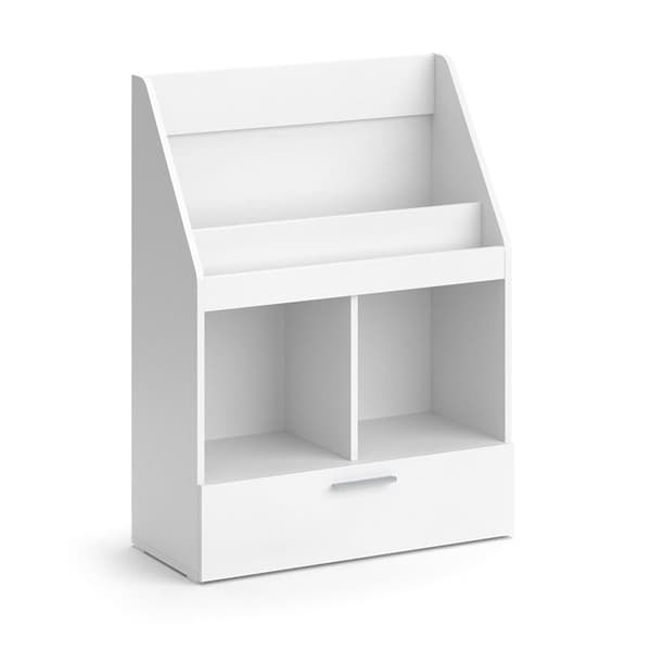 Vicco Luigi barnbokhylla, Vit, 72 x 96,2 cm med låda