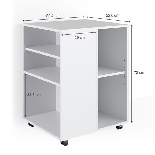Vicco Rolling Piedestal, Vit, 59 x 53 cm