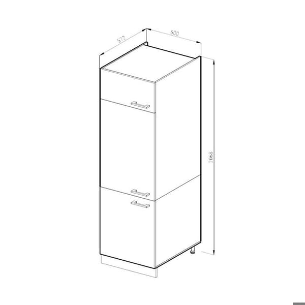 R-Line universal högskåp, 60 cm med dörrar, Grå, Vicco