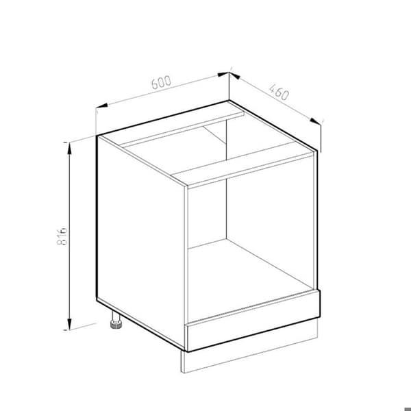 R-Line universell basenhet, 60 cm med stor nisch, med bänkskiva, antracit högglans, Vicco