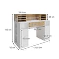 Miniatyrbild 3 av 6: Vicco skrivbord, Vit/Sonoma, 126,8 x 50 cm XL med hyllor