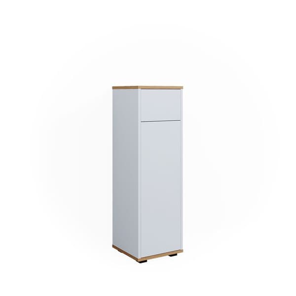 Armoire Midischrank Didi, 30x97cm med låda, Vit/Artisan, Artisan-ek, Vicco
