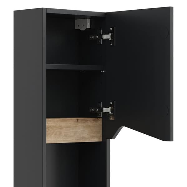 Marelle-skåp, 30x67 cm med dörr och öppen fack, Antracit, Antracit, Vicco