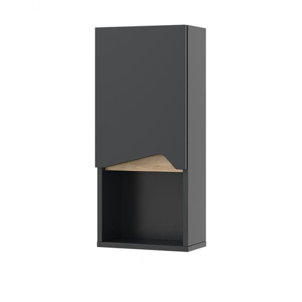 Marelle-skåp, 30x67 cm med dörr och öppen fack, Antracit, Antracit, Vicco