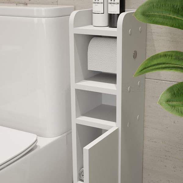 Toalettpappersskåp Fynn, 17.6x82.2cm med 1 dörr, Vit, Vit, Vicco