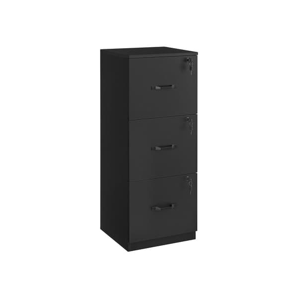 Rootz Arkivskab - Blæk sort - Spånplade - 40 cm x 41 cm x 103 cm - 23 kg - Kontoropbevaring - 50 kg Kapacitet