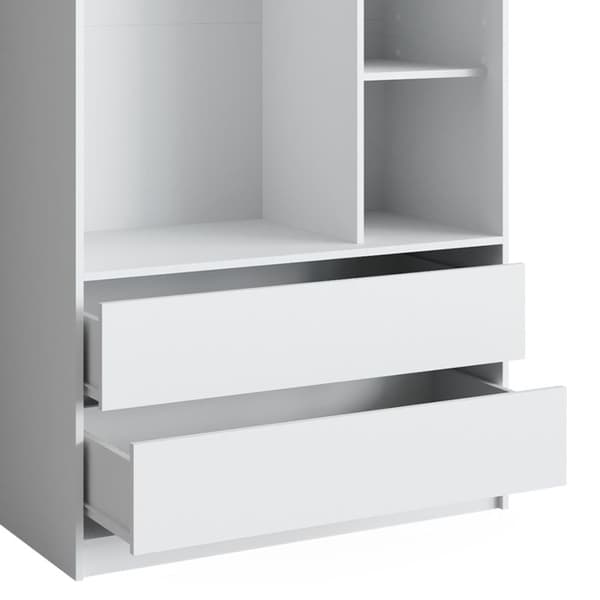 Vicco Elmo barngarderob, vit, 100 x 200 cm med 2 lådor