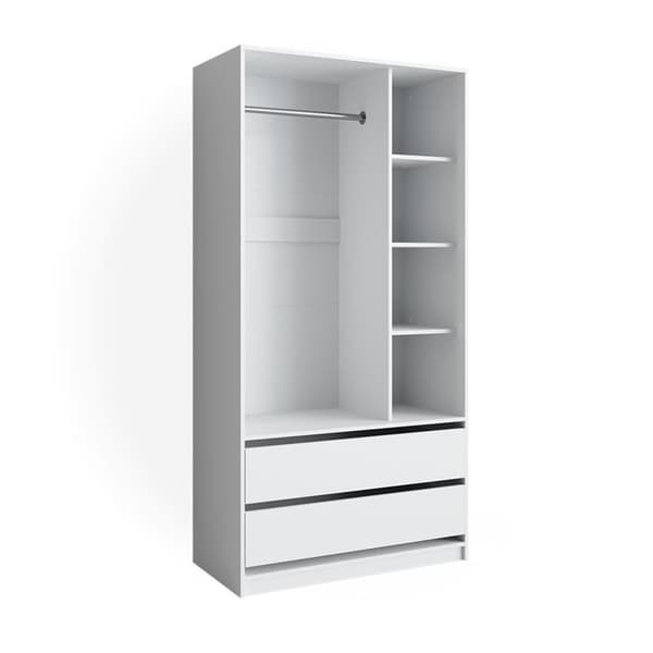 Vicco Elmo barngarderob, vit, 100 x 200 cm med 2 lådor