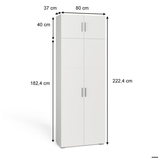 Vicco Frank Filhylla, Vit, 80 x 223 cm med skåpsförlängning