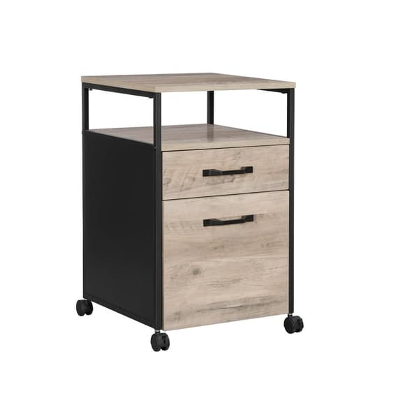 Ladeblok - Office Box med 2 lådor - på hjul - brun/svart