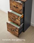 Miniatyrbillede 4 af 6: Arkivskab - Office Cabinet - med 3 låse skuffer - med grøfter - brun - træ
