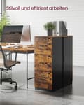 Miniatyrbillede 1 af 6: Arkivskab - Office Cabinet - med 3 låse skuffer - med grøfter - brun - træ