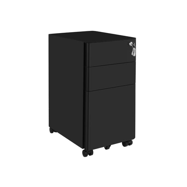 Ladeblok - Archive Cabinet - Office Cabinet with Wheels and Lock - White