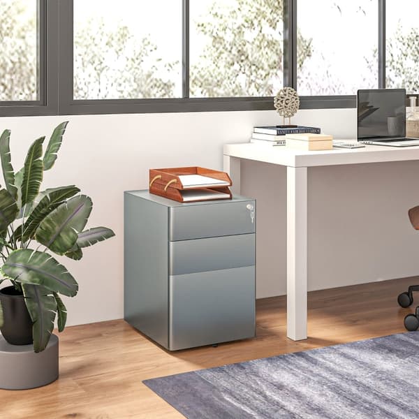 Rootz Office Rolling Container - Arkivskab - Opbevaringsorganisering - Stål holdbarhed - 39cm x 48cm x 59cm