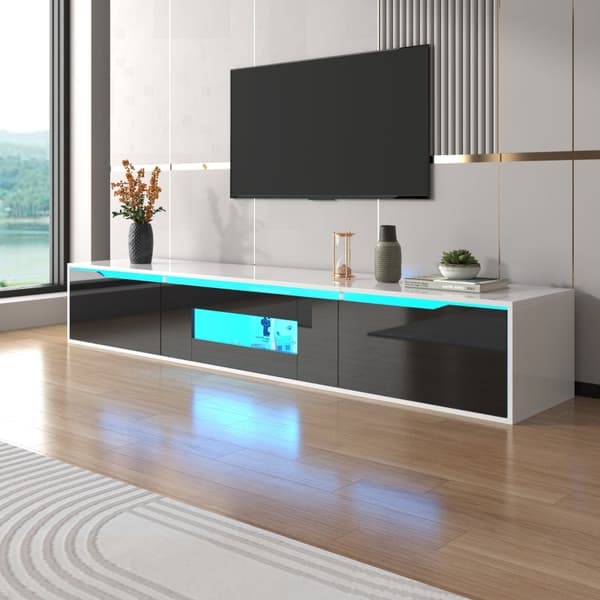 Rootz High Gloss TV-kaappi - Mediakonsoli - Viihdeteline - LED-valaistus - Mukautettava tunnelma - 180L x 35W x 30K cm