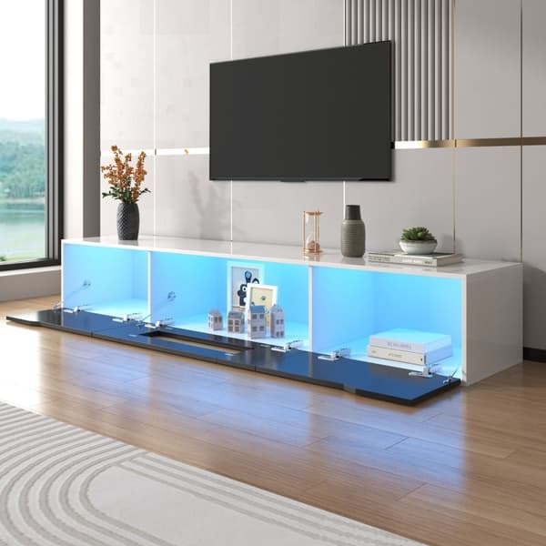 Rootz High Gloss TV-kaappi - Mediakonsoli - Viihdeteline - LED-valaistus - Mukautettava tunnelma - 180L x 35W x 30K cm